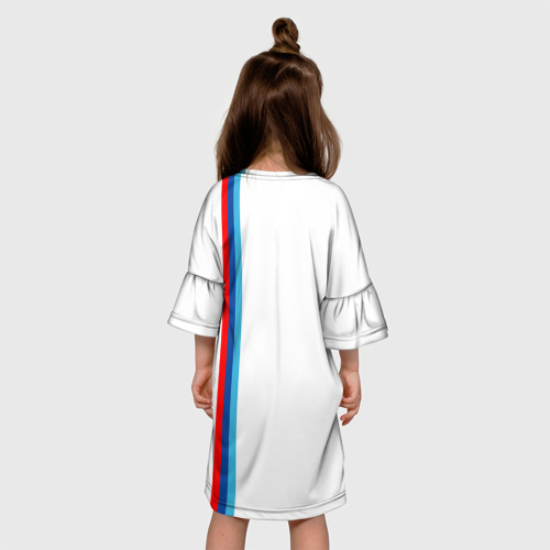 Детское платье 3D с принтом БМВ | 3 STRIPE | BMW WHITE, вид сзади #2