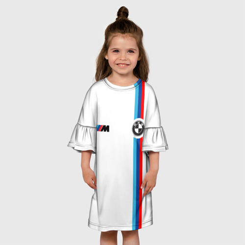 Детское платье 3D с принтом БМВ | 3 STRIPE | BMW WHITE, вид сбоку #3