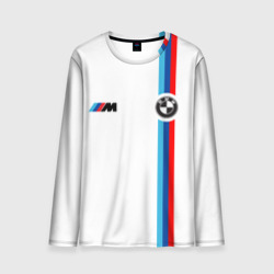 Мужской лонгслив 3D БМВ 3 stripe BMW white