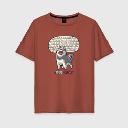 Женская футболка хлопок Oversize Mood: Husky