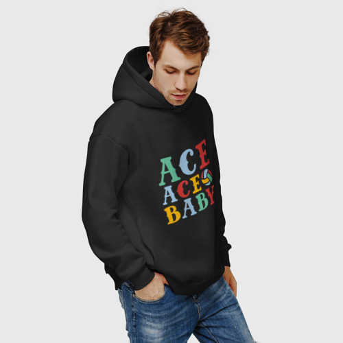 Мужское худи Oversize хлопок Ace Ace Baby, цвет черный - фото 7