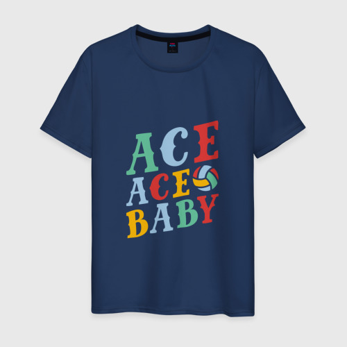 Мужская футболка хлопок с принтом Ace Ace Baby, вид спереди #2