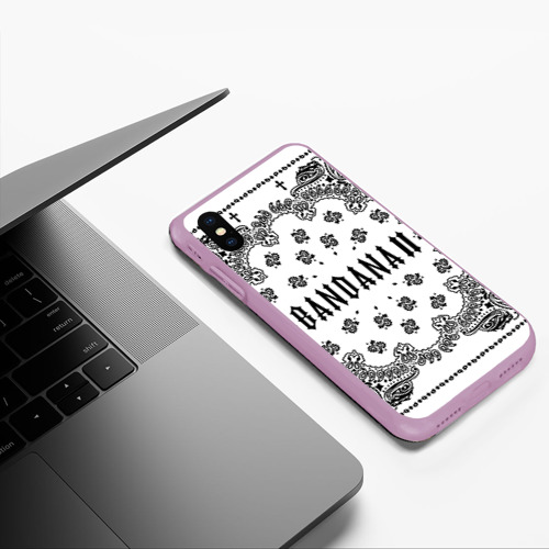 Чехол для iPhone XS Max матовый с принтом BANDANA 2 (Бандана 2) Кизару Биг Бейби Тейп Белый, фото #5