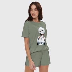 Женская пижама с шортиками хлопок Рей Аянами Rei Ayanami Ева Евангелион - фото 2