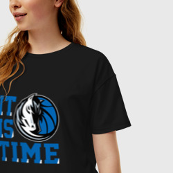 Женская футболка хлопок Oversize It Is Dallas Mavericks Time Даллас Мэверикс - фото 2