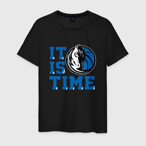 Мужская футболка хлопок It Is Dallas Mavericks Time Даллас Мэверикс, цвет черный