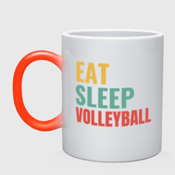 Кружка хамелеон Eat - Sleep - Volleyball