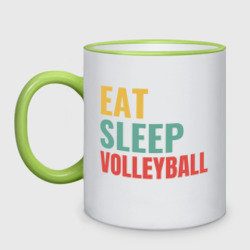 Кружка двухцветная Eat - Sleep - Volleyball