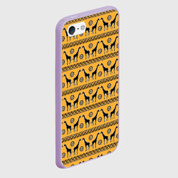 Чехол для iPhone 5/5S матовый Жирафы   сафари - фото 2