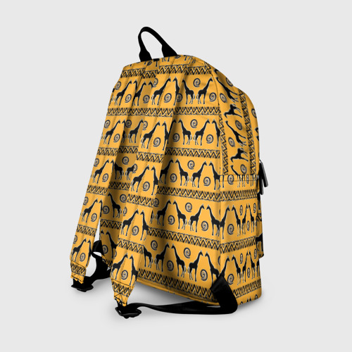 Рюкзак 3D с принтом Жирафы   сафари, вид сзади #1