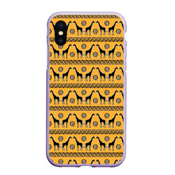 Чехол для iPhone XS Max матовый Жирафы   сафари