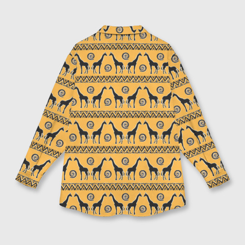 Мужская рубашка oversize 3D с принтом Жирафы   сафари, вид сзади #1