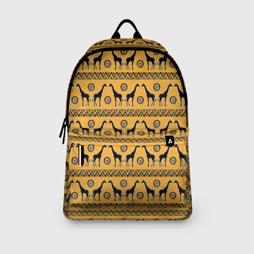 Рюкзак 3D с принтом Жирафы   сафари, вид сбоку #3