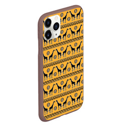 Чехол для iPhone 11 Pro матовый Жирафы   сафари - фото 2