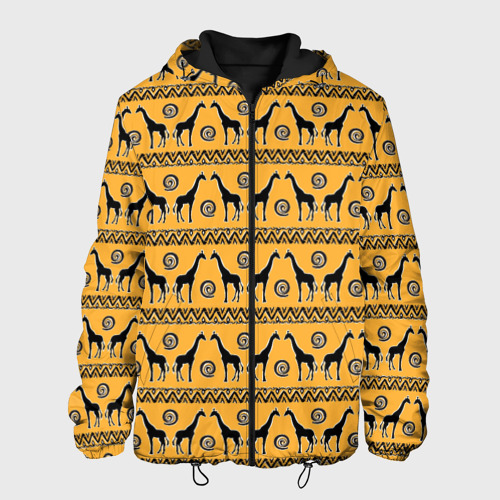Мужская куртка 3D с принтом Жирафы   сафари, вид спереди #2