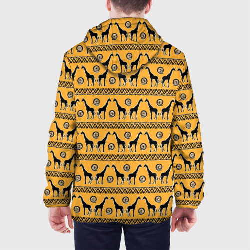Мужская куртка 3D с принтом Жирафы   сафари, вид сзади #2