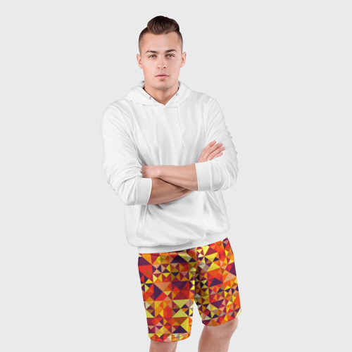 Мужские шорты спортивные Камуфляж спортивный "Призма - закат", цвет 3D печать - фото 5