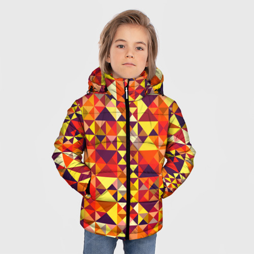 Зимняя куртка для мальчиков 3D Камуфляж спортивный "Призма - закат", цвет черный - фото 3