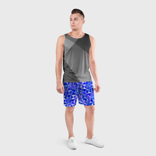 Мужские шорты спортивные Камуфляж спортивный "Призма - Лагуна", цвет 3D печать - фото 4