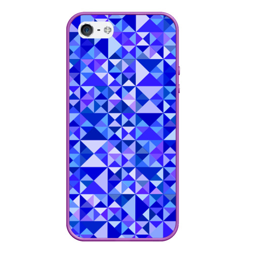 Чехол для iPhone 5/5S матовый Камуфляж спортивный "Призма - Лагуна", цвет фиолетовый