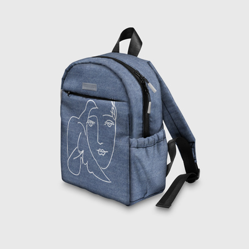 Детский рюкзак 3D с принтом Лицо Мира Пабло Пикассо 3D, вид сбоку #3