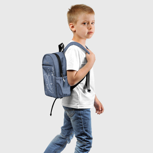 Детский рюкзак 3D с принтом Лицо Мира Пабло Пикассо 3D, вид сзади #1