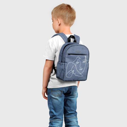 Детский рюкзак 3D с принтом Лицо Мира Пабло Пикассо 3D, фото на моделе #1