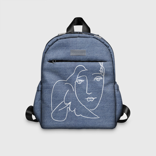 Детский рюкзак 3D с принтом Лицо Мира Пабло Пикассо 3D, вид спереди #2