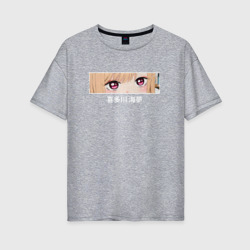 Женская футболка хлопок Oversize Марин Китагава eyes