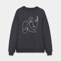 Мужской свитшот oversize без начеса хлопок Лицо Мира Пабло Пикассо