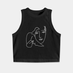 Женская укороченная майка-топ хлопок Лицо Мира Пабло Пикассо