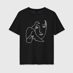 Женская футболка хлопок Oversize Лицо Мира Пабло Пикассо