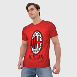 Футболка с принтом Ac Milan Милан для мужчины, вид на модели спереди №2. Цвет основы: белый