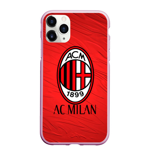 Чехол для iPhone 11 Pro Max матовый Ac Milan Милан, цвет розовый