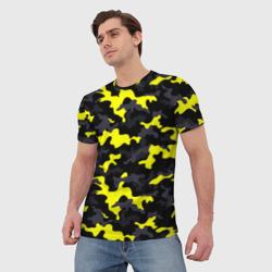 Мужская футболка 3D Камуфляж Чёрно-Жёлтый - фото 2