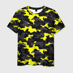 Мужская футболка 3D Камуфляж Чёрно-Жёлтый