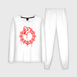 Женская пижама с лонгсливом хлопок Мелиодас символ красный