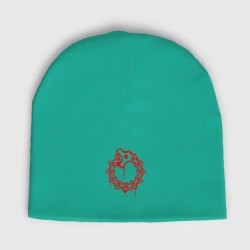 Женская шапка демисезонная Мелиодас символ красный