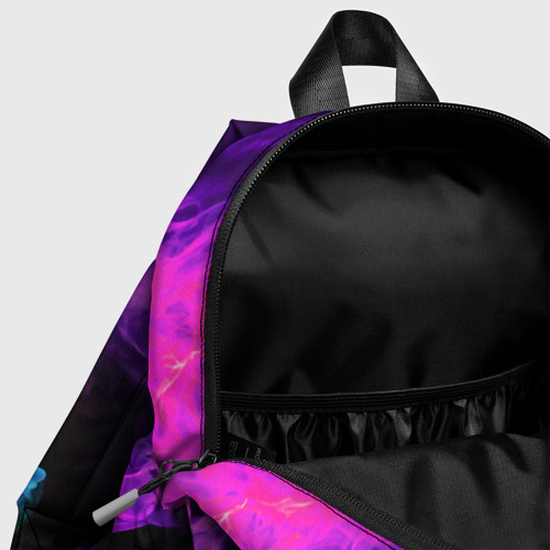 Детский рюкзак 3D с принтом НЕОНОВЫЙ ГЕРБ РОССИИ ОГОНЬ / NEON FIRE, фото #4