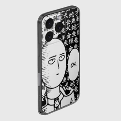 Чехол для iPhone 16 Pro Max силиконовый с защитой камеры Ванпанчмен чёрно белый - фото 2