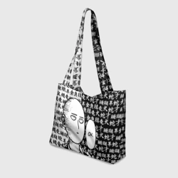 Пляжная сумка 3D Ванпанчмен чёрно белый - фото 2