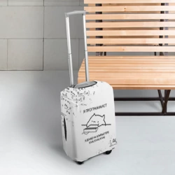 Чехол для чемодана 3D Кот программист формулы - фото 2