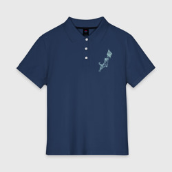 Женское поло хлопок Этереум с тигром в неоновом свечении