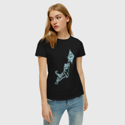 Женская футболка хлопок Этереум с тигром в неоновом свечении - фото 2