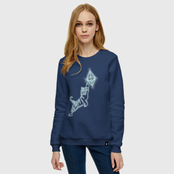 Женский свитшот хлопок Этереум с тигром в неоновом свечении - фото 2