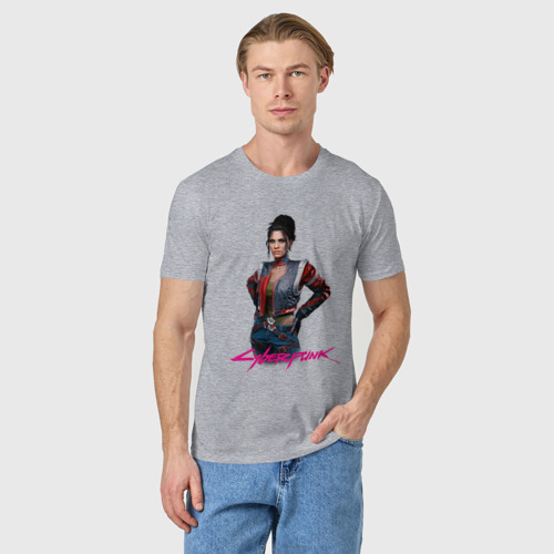 Мужская футболка хлопок Panam cyberpunk      2077, цвет меланж - фото 3