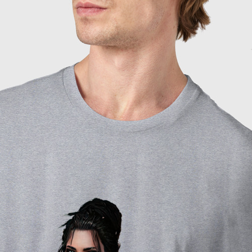 Мужская футболка хлопок Panam cyberpunk      2077, цвет меланж - фото 6