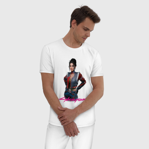 Мужская пижама хлопок с принтом Panam cyberpunk      2077, фото на моделе #1