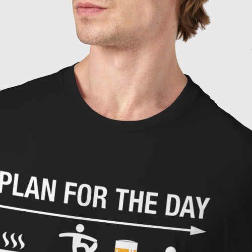 Мужская футболка хлопок Планы на день: кофе, сноуборд, пиво, секс, цвет черный - фото 6