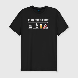 Мужская футболка хлопок Slim Планы на день: кофе, сноуборд, пиво, секс